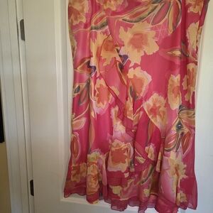 Mlle Gabrielle Lined Floral Spring Summer Skirt SZ 3X Preloved